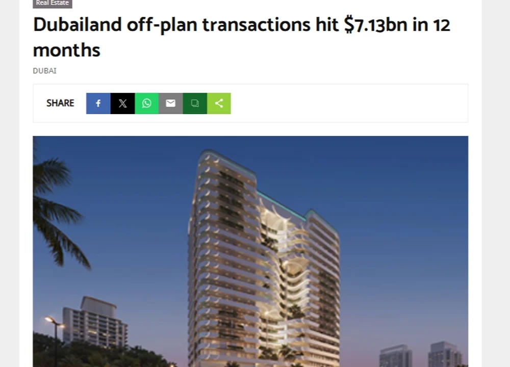 Dubailand off-plan transactions hit $7.13bn in 12 months